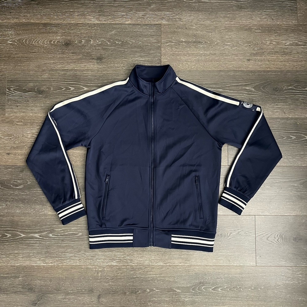 Ovadia‎ & Sons Bomber Track Jacket Navy Blue Mens Medium Retro Streetwear Y2K